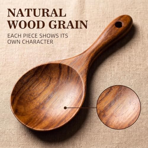 Natural Wooden Rice Spoon Non-stick Wooden Rice Paddle Rice Scooper