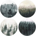 Lahome Forest Pattern Coasters - Round Drinks Absorbent Stone Coaster