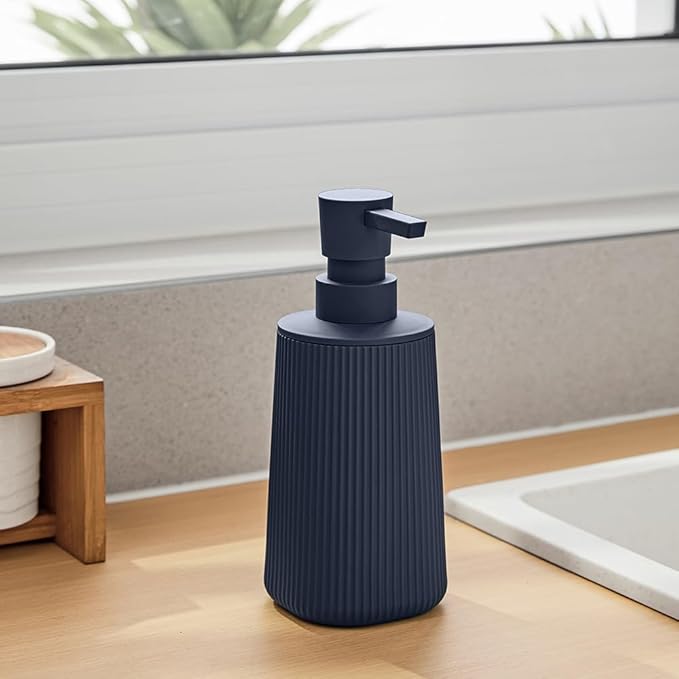 Small Soap Dispenser for Bathroom and Kitchen, Modern Farmhouse Striped Style - Image 4