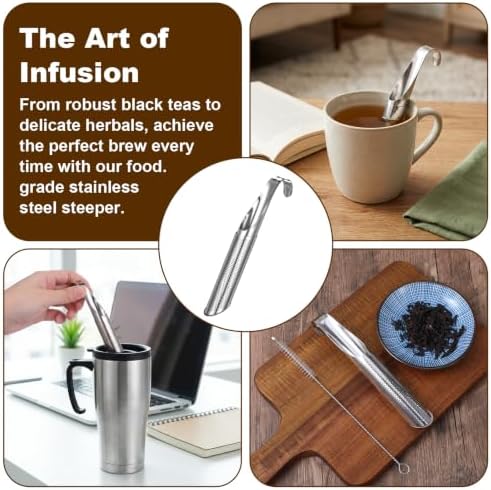 8 Pcs Silver Stainless Steel Mesh Tea Infusers with Brushes for Tea