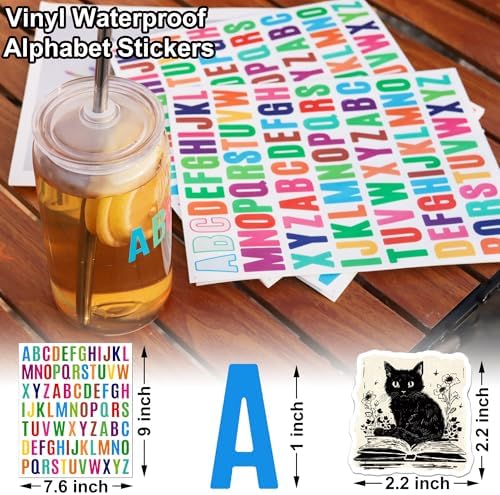 16oz Plastic Cups with Lids and Straws & DIY Sticker Reusable, 12 Pack