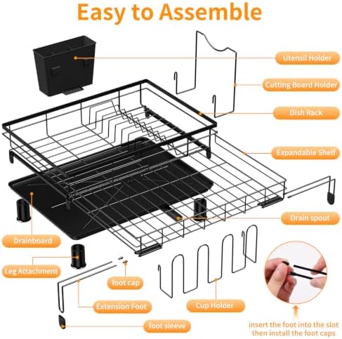 Expandable Stainless Steel Over-Sink Dish Drying Rack