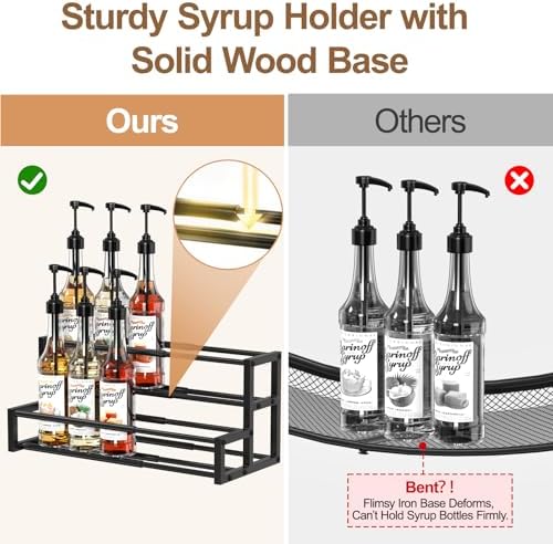Expandable Coffee Syrup Organizer, 6-12 Bottle Stand