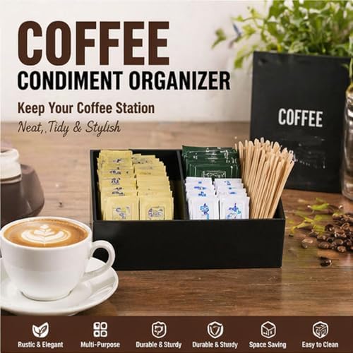BinaryABC Sugar Packet Holder, Coffee Bar Tea Bag Organizer Box