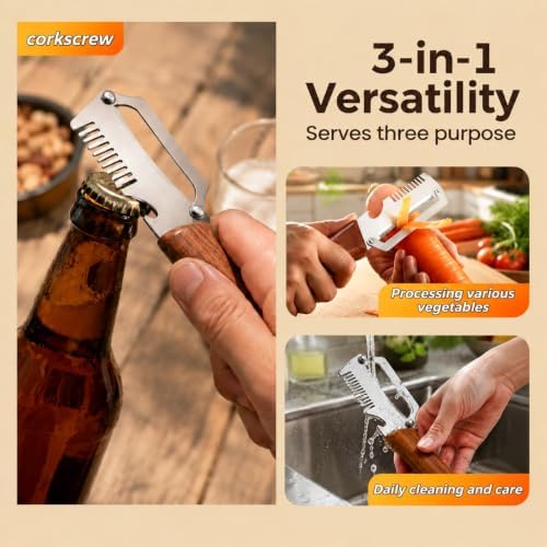 Multifunctional Vegetable Peeler for Kitchen, 3 in 1 Stainless Steel