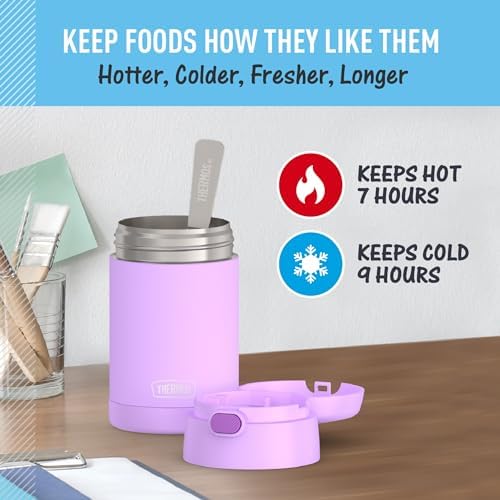 THERMOS FUNTAINER Food Jar with Spoon, 16oz, Neon Purple