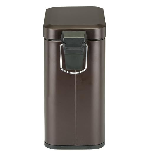 mDesign Small Modern 1.3 Gallon Rectangle Metal Lidded Step Trash Can, Compact - Image 6