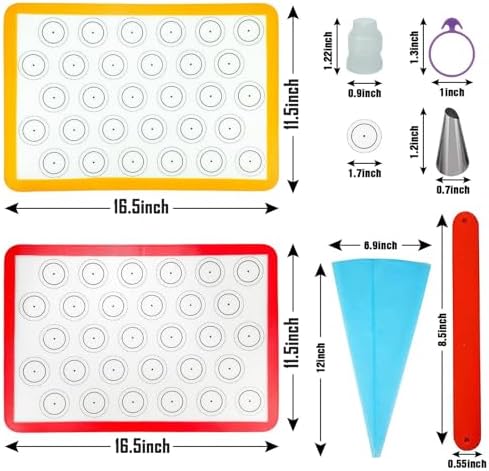 22 Pcs Macaron Baking Kit Silicone Mat, Macaron Baking Supplies