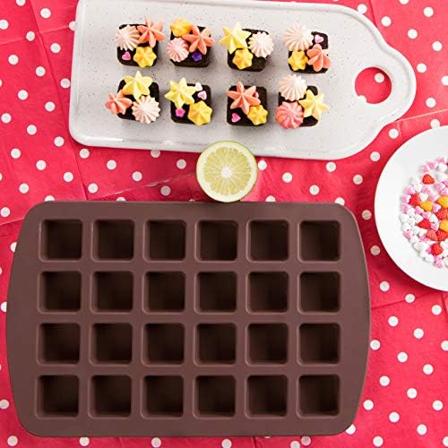 Webake Mini Brownie Pan Square Silicone Baking Mold for Keto Fat Bomb