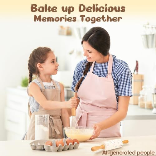 LUOLAO Wooden Kids Safe Knife and Toddler Baking Set, 6 PCS