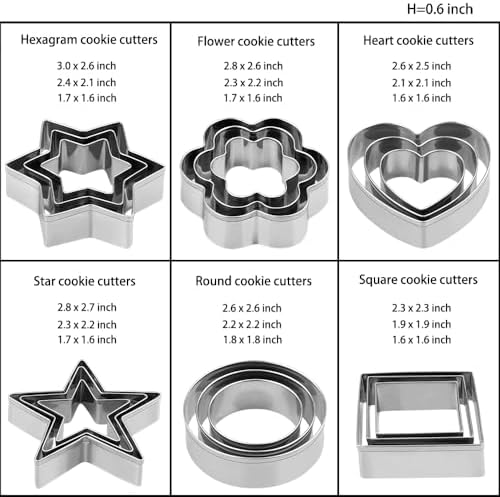 Stainless Steel Cookie Cutters Set, 18 Pieces