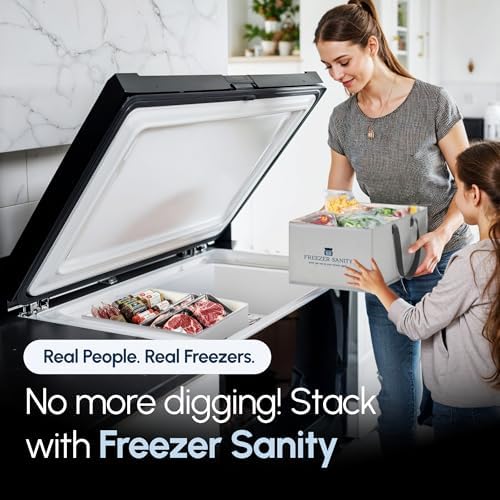 Stackable Collapsible Chest Freezer Organizer Bins, 2pk