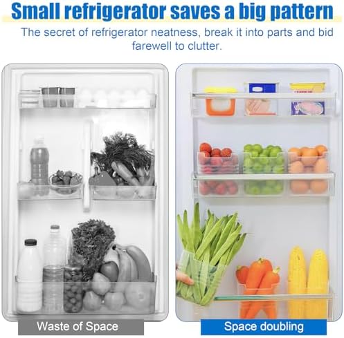 6 PCS Fridge Organizer Bins, Refrigerator Side Door Storage Box