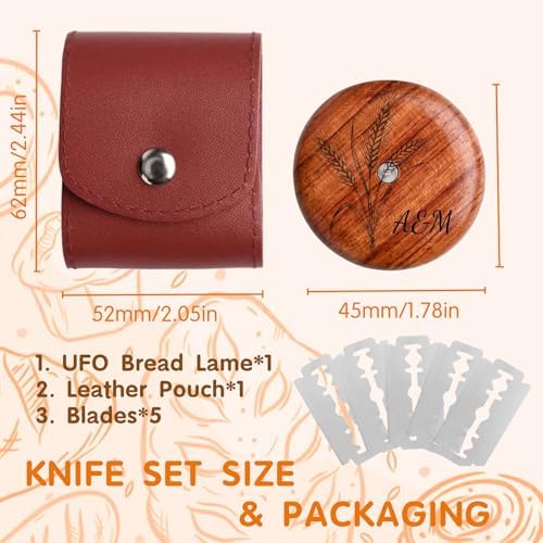 Personalized UFO Bread Lame Scoring Tool Set Design D-Red Pouch