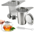 2 Pack 304 Stainless Steel Tea Infuser with Lid, Extra Fine Mesh Loose