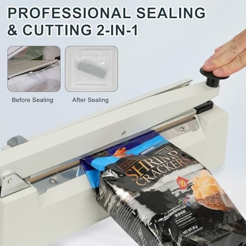 Impulse Heat Sealer with Sealing Bar, White, 16-Inch