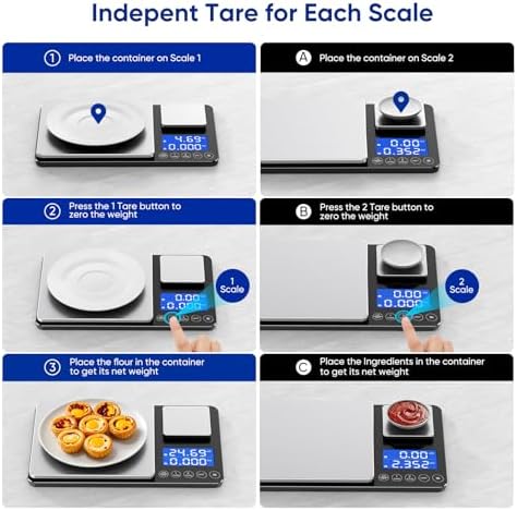Dual Platform Food Kitchen Scale with 0.01g/0.001oz High Precision