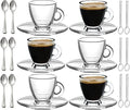 BOHEM'S Espresso Cups, 3.2 oz Small Demitasse Clear Glass Espresso