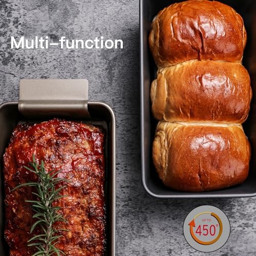 HONGBAKE Meatloaf Pan with Drain Tray, 9 x 5 Inches Loaf Pans with
