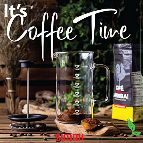 SIMAX French Press Coffee Maker, 1 Liter, Borosilicate Glass
