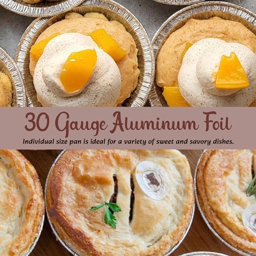 KitchenDance Disposable Aluminum Shallow Tart Pan- 41/4 Inches Round