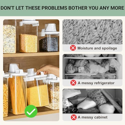 Cereal Storage Containers Sets,BPA Free with Pouring Spout Handle