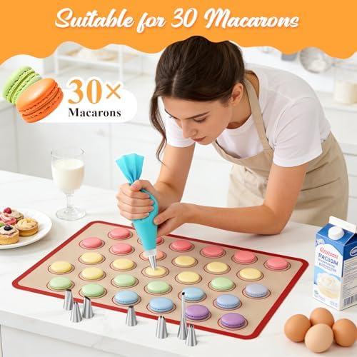 Macaron Silicone Baking Mat Kit, 17 Pieces