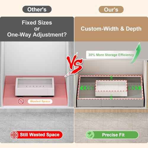 Fokyfok Pull Out Cabinet Organizer,23"-31"W,17"-24"D,Expandable,Adhesive