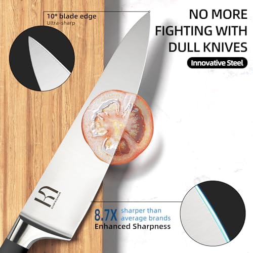 KnifeSaga 15 Pcs Japanese Knife Set with Sharpener