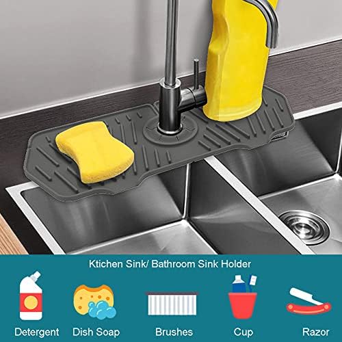 K SZKMG Kitchen Guard Faucet Mat Silicone Handle Drip Catcher Tray for