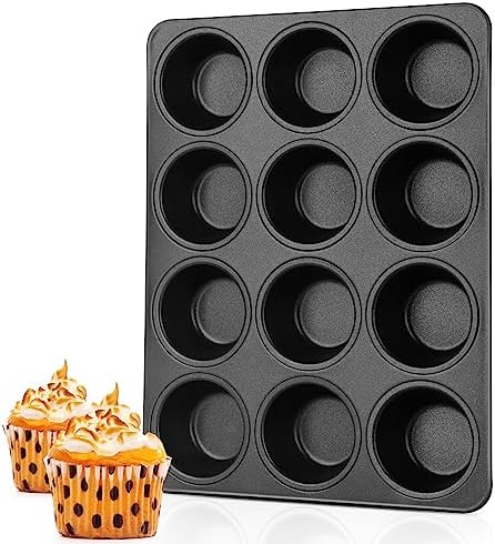 TeamFar Muffin Pan, 12 Cup Muffin Tin Cupcake Baking Pan