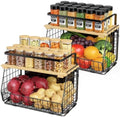 2 Pack Magnetic Shelf for Fridge, Fruit Potato Onion Storage Bins