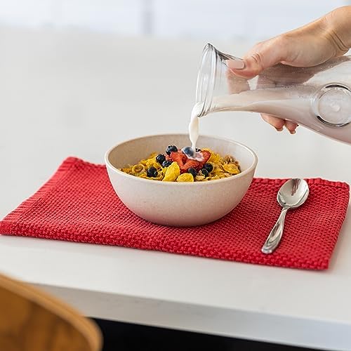 Grow Forward Premium Wheat Straw Bowls Set of 8 - Reusable 27oz Hard