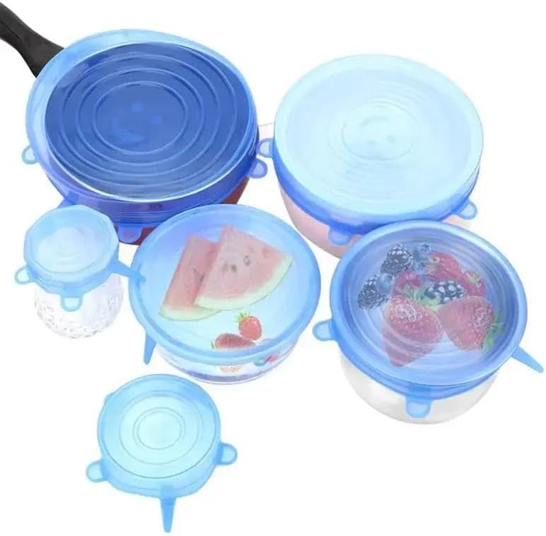 Reusable Silicone Bowl Lids, 6-Piece Stretch Covers