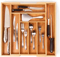 BergHOFF Bamboo 8-Slot Expandable Flatware Organizer Fits Most Kitchen
