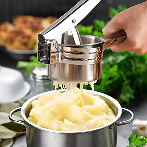 Potato Ricer Stainless Steel Masher, Large Capacity 15oz Potato Masher