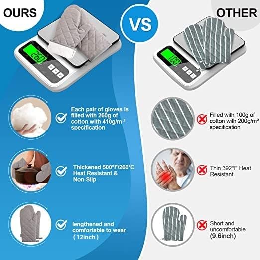 Oven Mitts and Pot Holders 4 pcs Set, High Heat Resistant 500 Degree Extra - Image 2