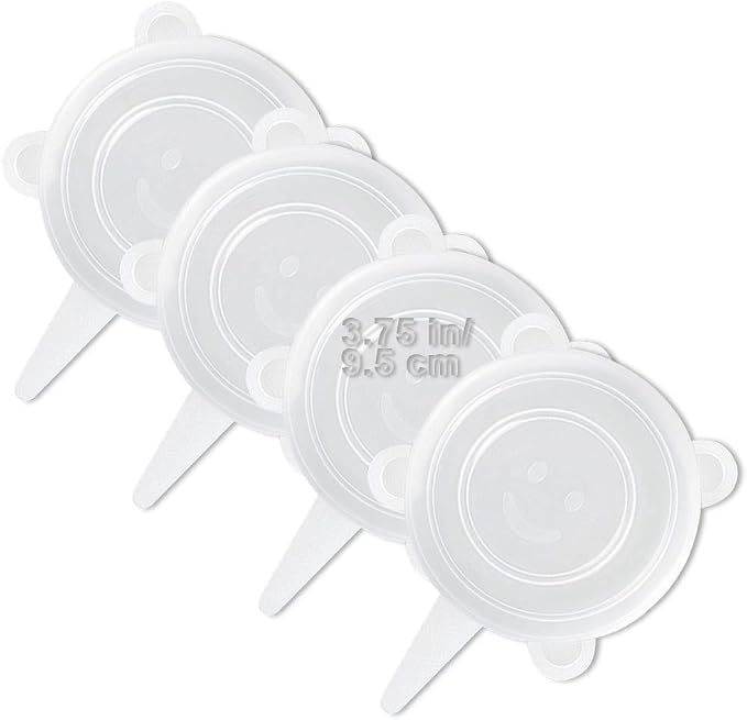 LELE LIFE 4 Pack Same Size Silicone Stretch Lids, Thicker Reusable Sturdy by LELE+LIFE
