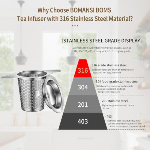 2Pack Tea Infuser Strainers, 316 Stainless Steel Loose Leaf Tea