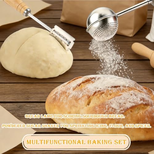 304 Stainless Steel Bread Lame and Flour Duster Set