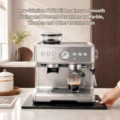 MACEVIA Appliance Slider, 360° Rolling Metal Sliding Tray for Coffee