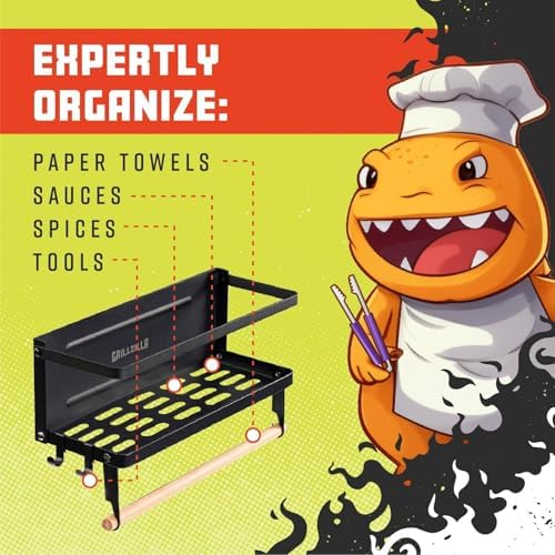 Grillzilla Magnetic Grill Caddy and Organizer, Black