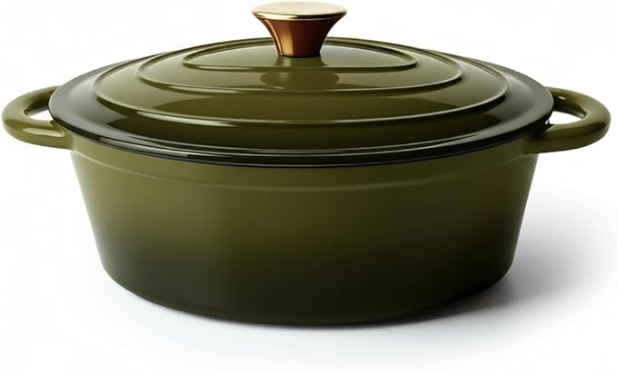 Vintage Style Oval Dutch Oven for Bread Baking, 4.5 Quart Non Stick Enameled by Unknown