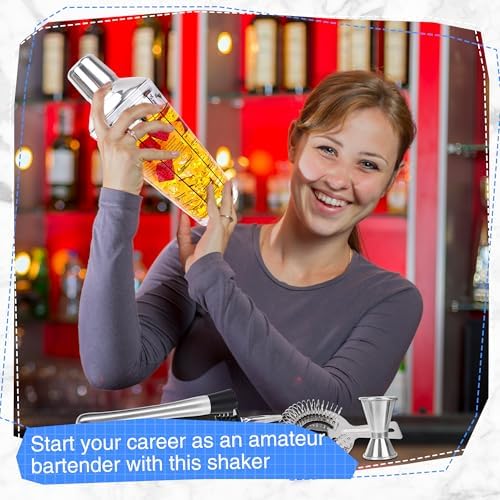 8 Pcs Cocktail Shaker Kit 21 oz Glass Bar Shaker Set with Stainless