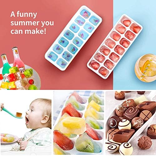 Ice Cube Trays 4 Pack, Airabc Silicone with Removable Lid