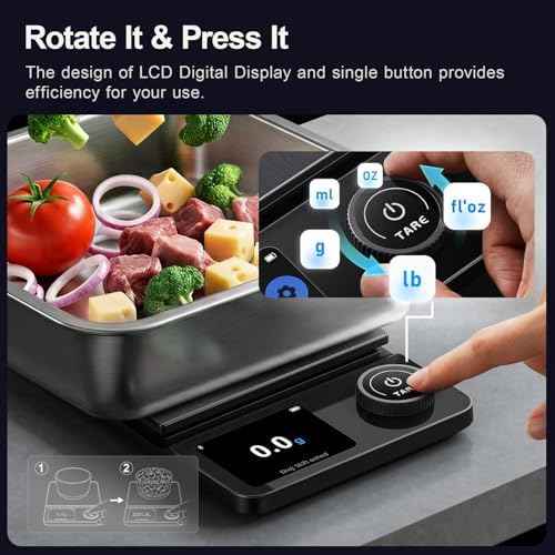 Smart Food Scale with Nutritional Calculator, USB Charging, 11lb