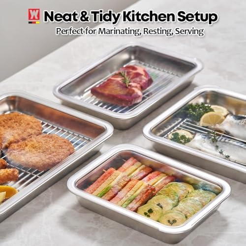 WAGENSTEIGER Stainless Steel Food Prep Container Set with Rack &