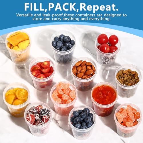 XSEINO 24 Pack 4 Oz Freezer Storage Containers with Lids, Soup