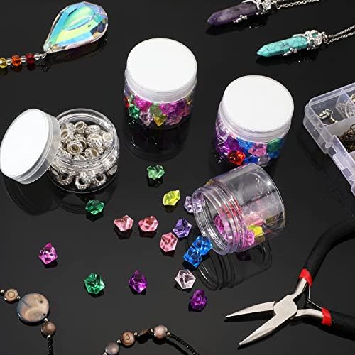 SATINIOR 100 Pcs Plastic Jars with Lids Small Containers Lids Wide