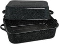 Granite Ware Covered Rectangle Roaster - Enamel on Steel, Speckled